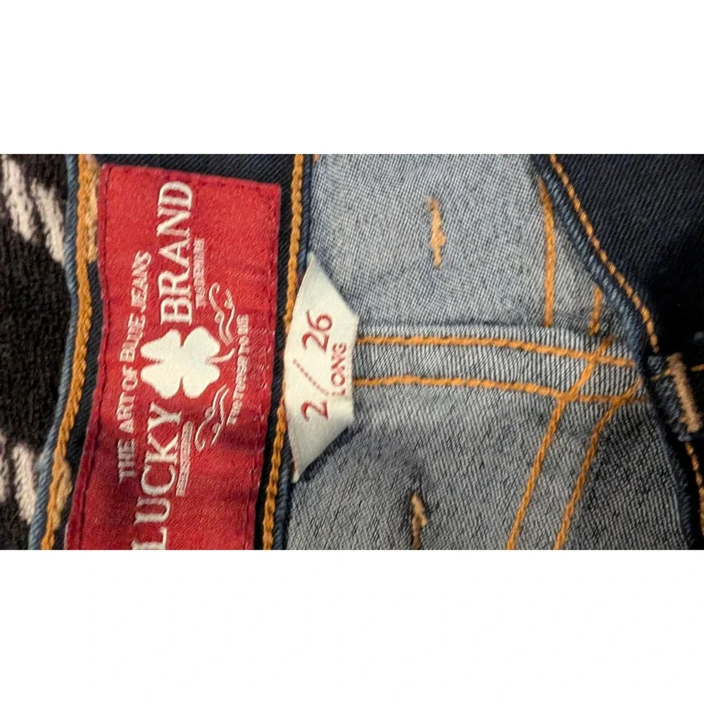 Lucky Brand Charlie Baby Boot Jeans 2/26 Long Dark Wash Stretch Bootcut Indie